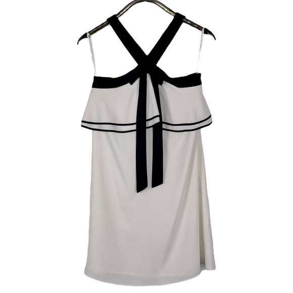 CECE CHARLOTTE WHITE BLACK RUFFLE BUST BOW LOLITA COCKTAIL MINI DRESS - Picture 2 of 13